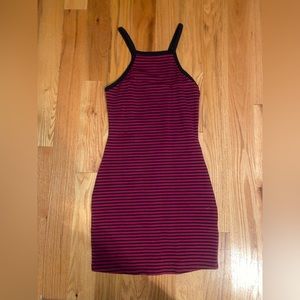 Express Garnet and Black Striped Dress